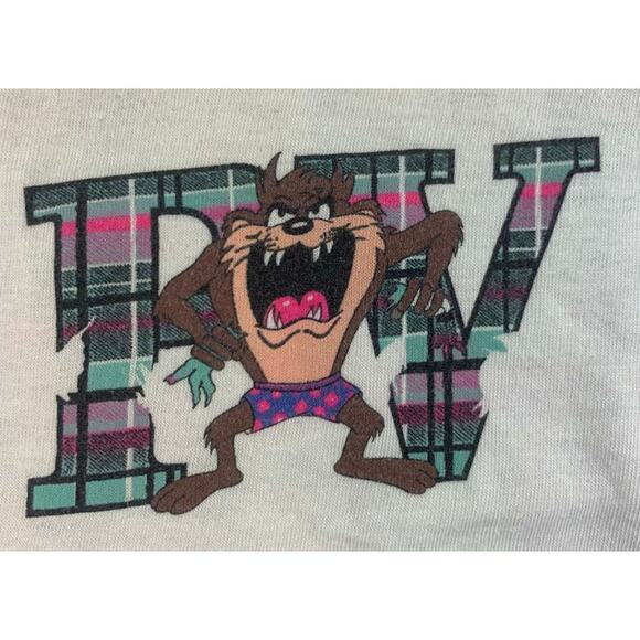 Hectors Men Large Vintage 90's Plaid Tazmanian Devil Puerto Vallarta Mexico - Picture 3 of 12